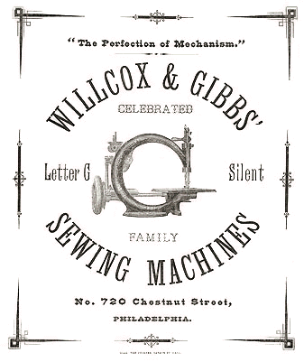 Willcox & Gibbs advertisement.